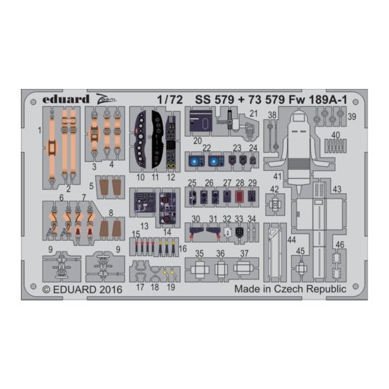 Eduard Zoom Fw 189A-1 Quick Start Manual