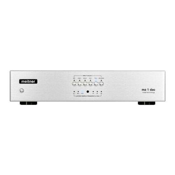 Meitner Audio MA-1 Manual Manual
