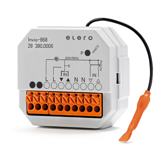 elero Invio-915 Operating Instructions Manual