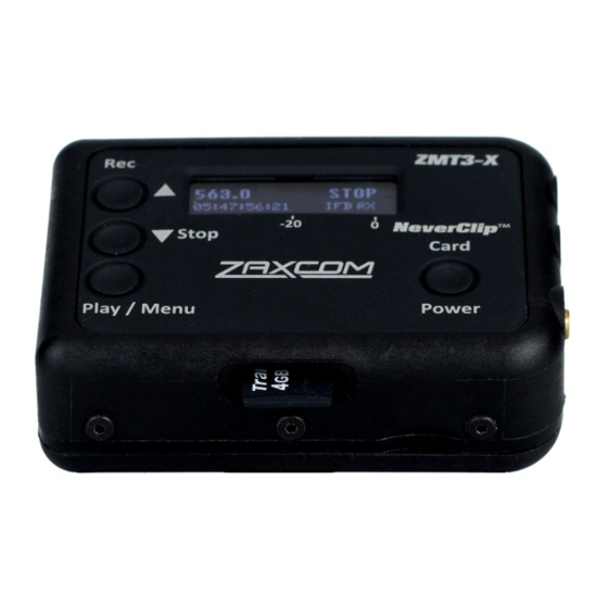 Zaxcom ZMT3-X User Manual