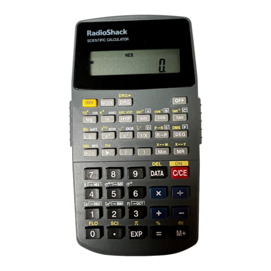 Radio Shack 65-115 - Scientific Calculator Owner's Manual