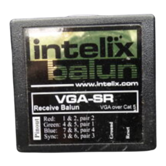 Intelix VGA-SR Passive Quick Installation Manual