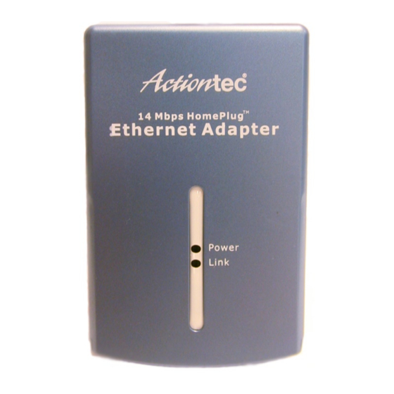 ActionTec 14 Mbps HomePlug Ethernet Adapter User Manual