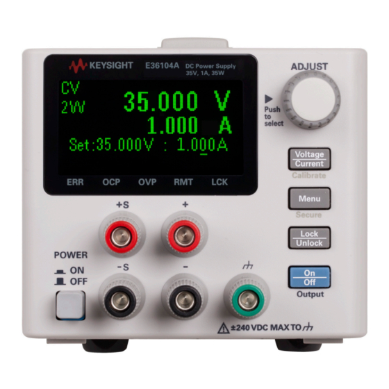 Keysight Technologies E36100 Series Operating And Service Manual