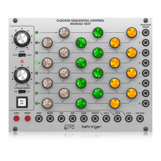 Behringer 1027 Quick Start Manual