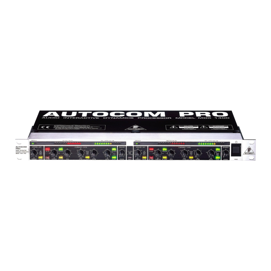 Behringer Autocom Pro MDX1400 Manuals