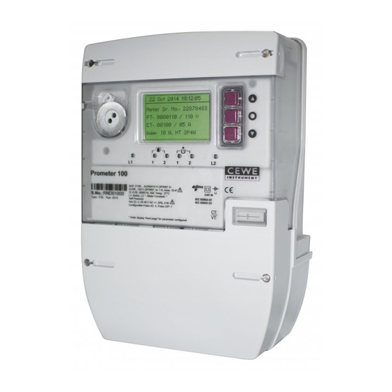 Cewe Prometer 100 Energy Metering Device Manuals