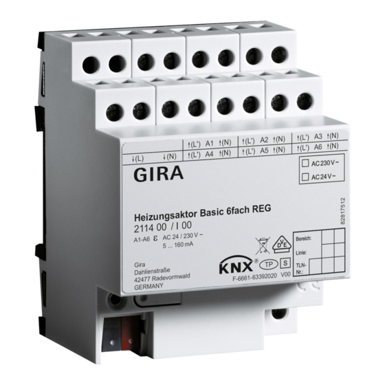 Gira 2114 00 Operating Instructions Manual