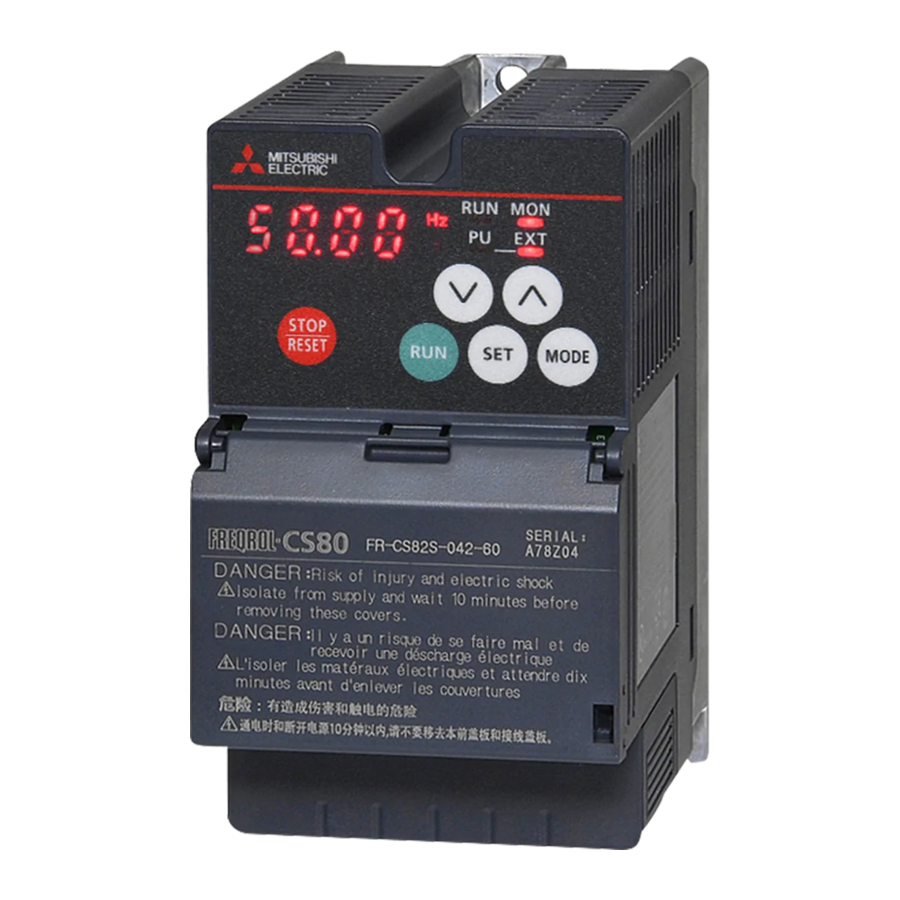 Mitsubishi Electric FR-CS82S, FR-CS84 - Frequency Inverter Quick Start Guide