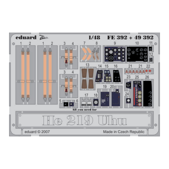 Eduard He 219 Uhu self adhesive Quick Start Manual