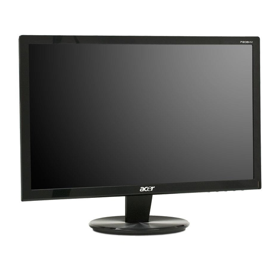 Acer P206HV Quick Setup Manual