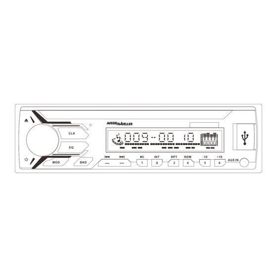 Aussie Traveller SINGLE DIN DVD AUDIO HEAD UNIT User Manual