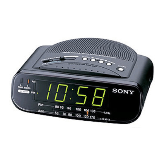 Sony DREAM MACHINE ICF-C212 Operating Instructions