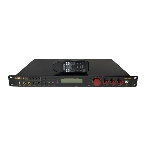BIK BPR-5600 Owner's Manual