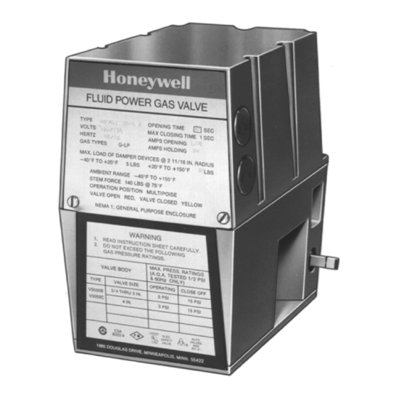 Honeywell V4062A Manual