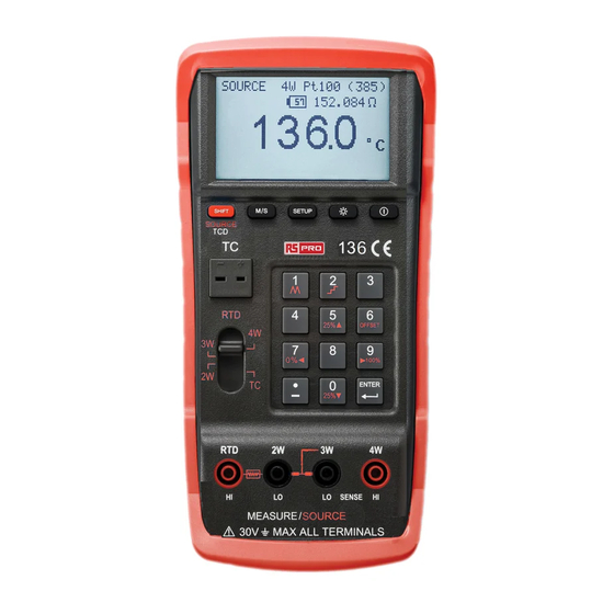 RS PRO RS-136 Instruction Manual