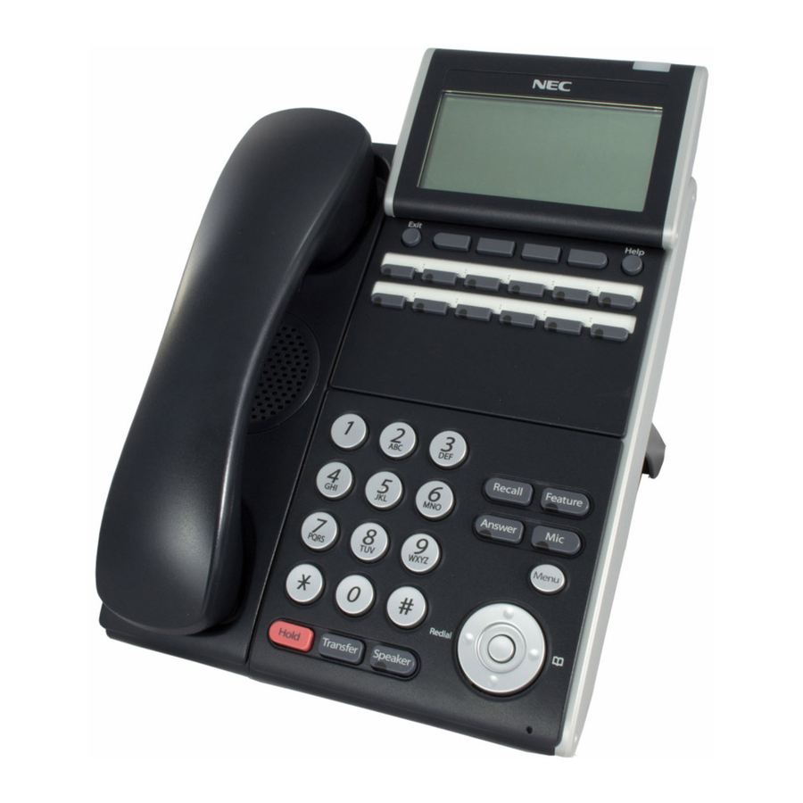 NEC ITL-12D-1 - DT730 - 12 Button Display IP Phone Manuals