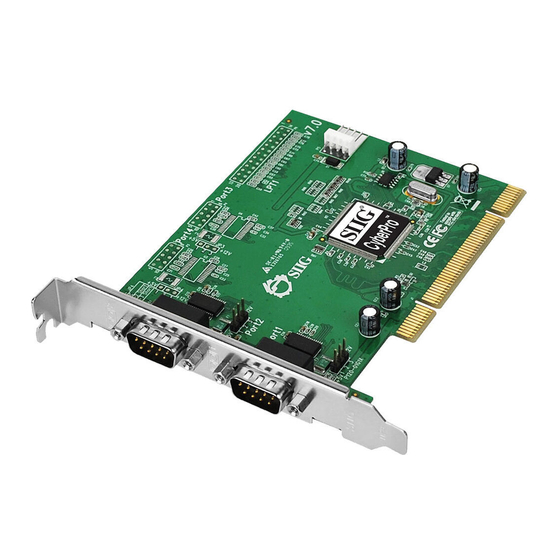 SIIG CyberSerial Dual PCI Quick Installation Manual