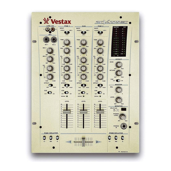 Vestax PCV-275 Owner's Manual