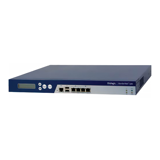 Dialogic BorderNet 500 Installation And Configuration Manual