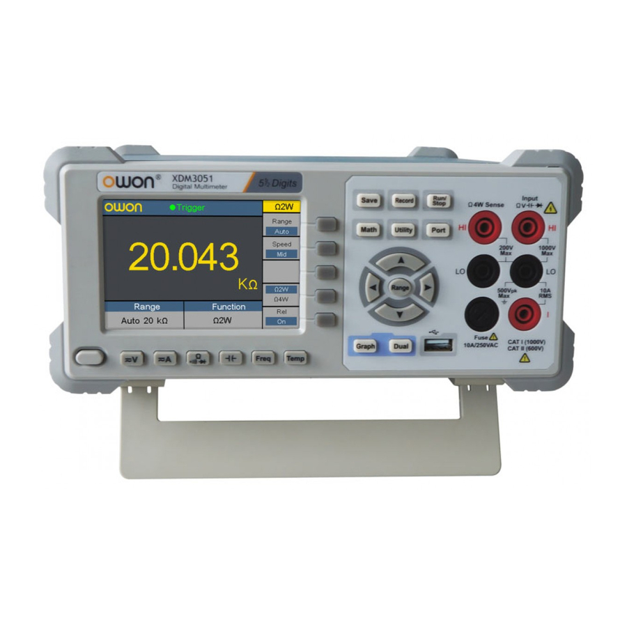 User Manuals: Owon XDM Series Bench Multimeter