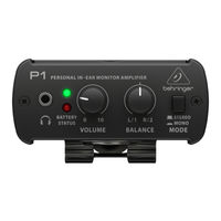 Behringer POWERPLAY P1 Quick Start Manual