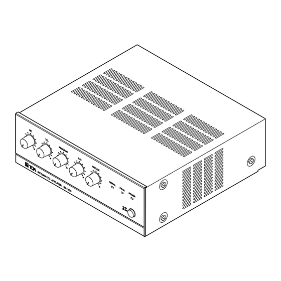Toa BG-1015 Operating Instructions Manual