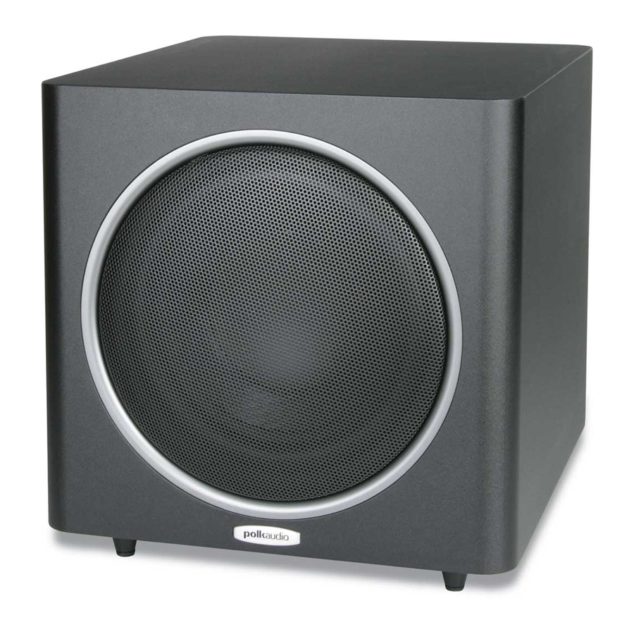 Polk Audio PSW110 Owner's Manual