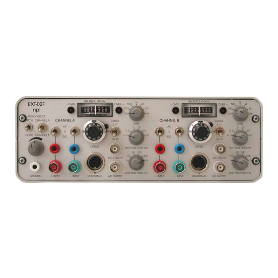 NPI EXT-02F Operating Instructions Manual