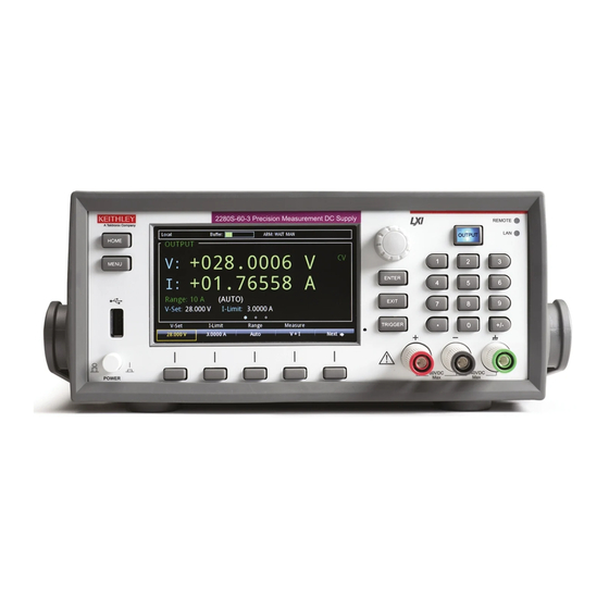 Keithley 2280 Series Quick Start Manual