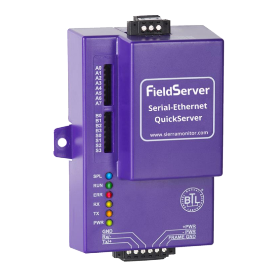 SMC Networks FieldServer QuickServer FS-QS-12 0 Series Startup Manual
