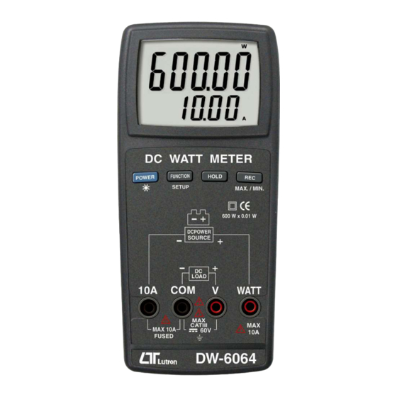 Lutron Electronics DW-6064 DC Watt Meter Manuals