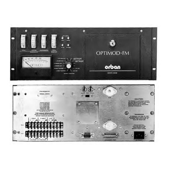 Orban OPTIMOD-FM 8101B Operating Manual