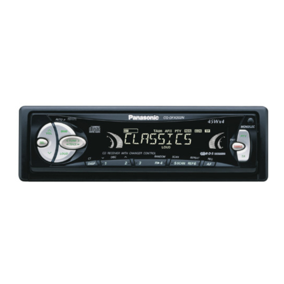Panasonic CQ-DFX202N Operating Instructions Manual