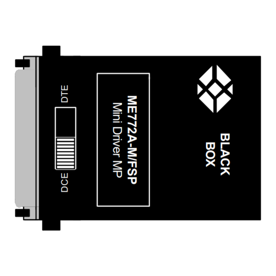 Black Box ME772A-M/FSP Quick Start Manual