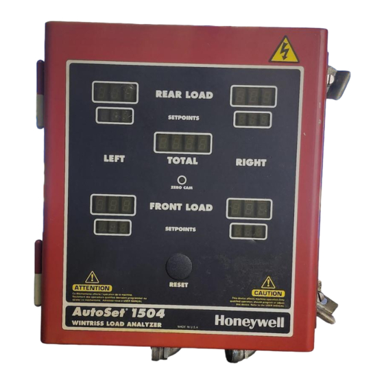 User Manuals: Wintriss autoset 1500 Load Analyzer