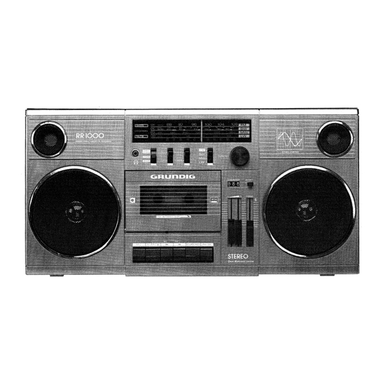 Grundig RR 1000 Operating Instructions Manual