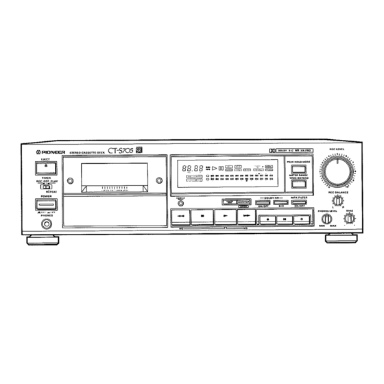 Pioneer CT-656 Operating Instructions Manual
