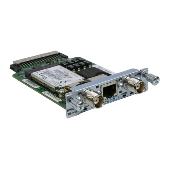 Cisco HWIC-3G-HSPA Configuring