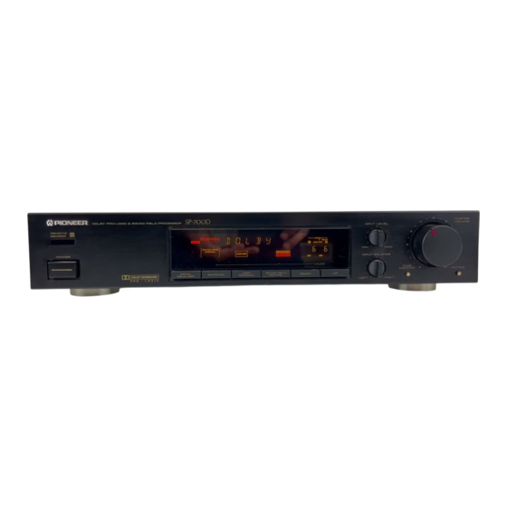 Pioneer SP-700D Operating Instructions Manual