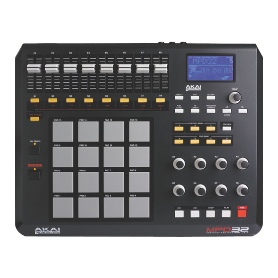 Akai MPD 32 Supplementary Manual