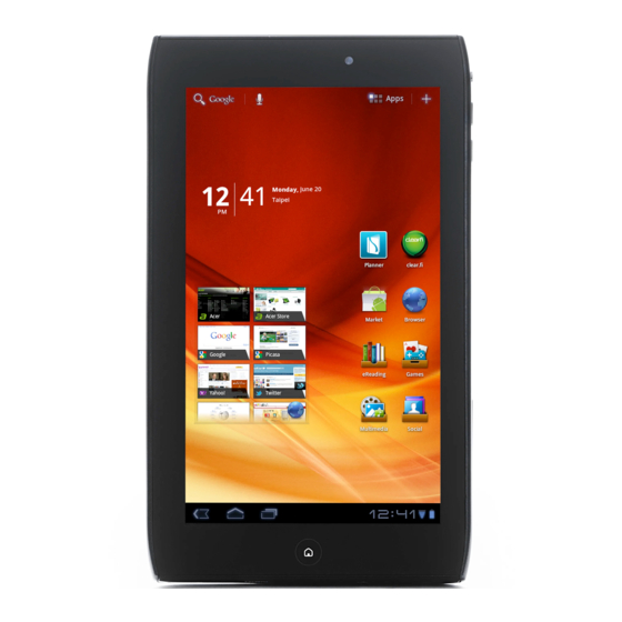 Acer ICONIA Tab A100 8GB Manuals