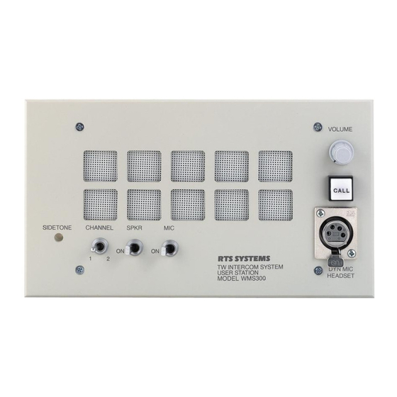 RTS WMS300 Technical Manual