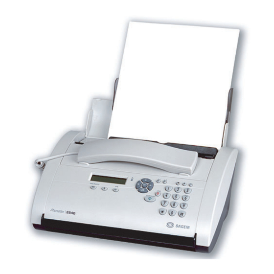 Sagem Phonefax 2840 Manuals