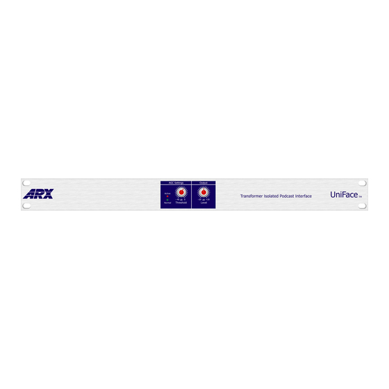 ARX UniFace Owner's Manual