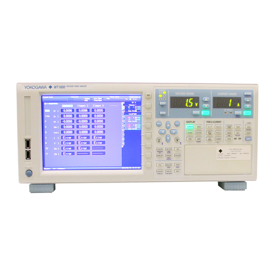 YOKOGAWA WT1803 User Manual