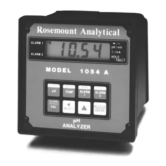 Rosemount 1054A pH Instruction Manual