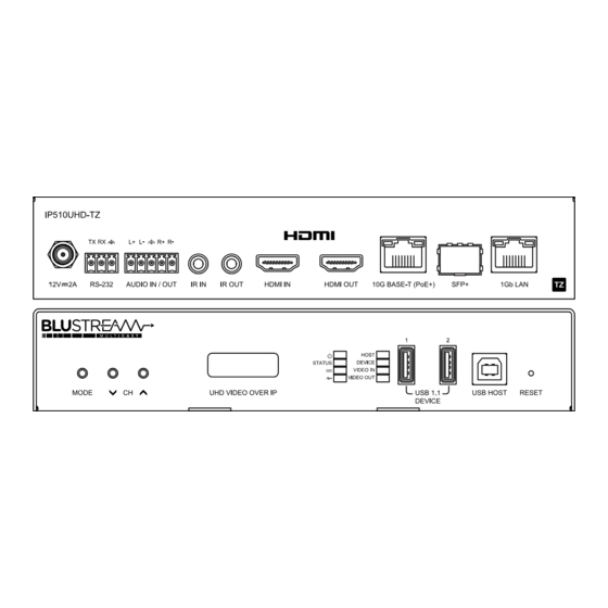 BluStream IP510UHD-TZ Quick Reference Manual