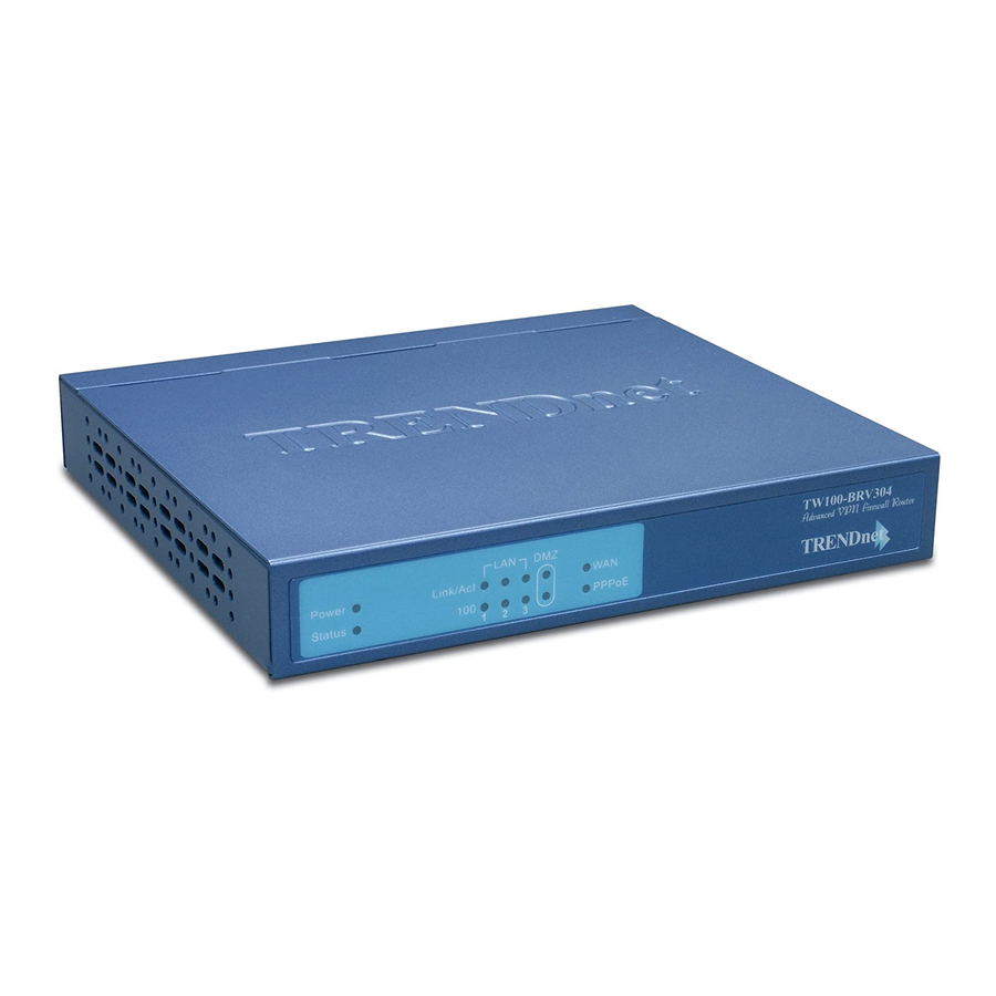 TRENDnet TW100-BRV304 - Advanced VPN Firewall Router Manuals