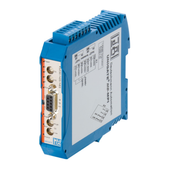 DEUTSCHMANN AUTOMATION UNIGATE MB - MPI Instruction Manual
